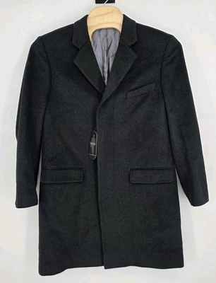New Samuel Windsor Overcoat Men 44 Gray Wool Cashmere Travel Old $ Executive  - Image 1 of 4