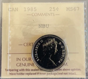 Canada - 25 cents - 1985 - NBU - ICCS Certified - MS- 67 - Picture 1 of 3