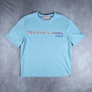 Scotch Soda Mens T Shirt L Blue Amsterdam Tropical Beach - Picture 1 of 7