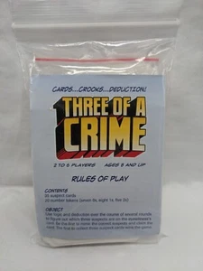 *NO Box* Three Of A Crime Card Game Gamewright - Picture 1 of 6