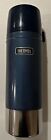 Vintage THERMOS Vacuum Bottle Model 2480 King Seeley 1L Stainless Steel Blue