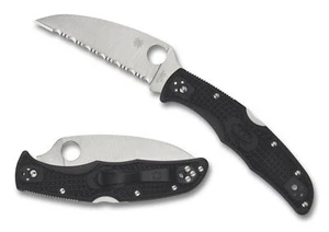 Spyderco Endura 4 Wharncliffe Knife C10FSWCBK Serrated VG-10 Blade Black FRN - Picture 1 of 3