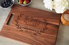 Personalized Laser Engraved Wood Cutting Board With Laurel Wreath