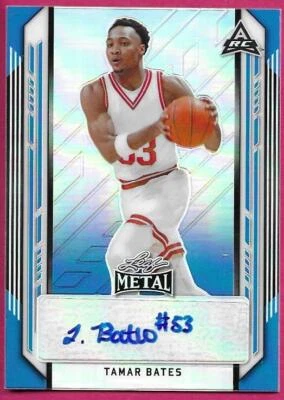 2022 Leaf Metal Basketball TAMAR BATES Blue ARC Rookie Autograph 37/50 - Image 1 of 2