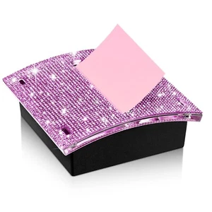 Eersida Rhinestone Self Stick Note Pad Holders 4 x 4 Inches Memo Sticky Dispe... - Picture 1 of 7