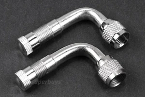 2pcs 90 Degree Schrader Valve Extension Adapter Motorcycle Tube Extender Rim - Picture 1 of 3