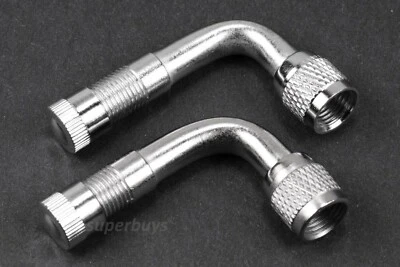 2pcs 90 Degree Schrader Valve Extension Adapter Motorcycle Tube Extender Rim - Image 1 of 3