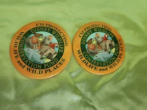 Set of 2 Disney Wildlife Conservation Fund Badge Protect Wildlife & Wild Places - Picture 1 of 2