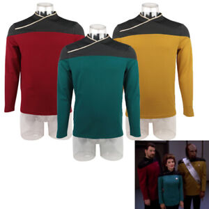 The Next Generation Captain Picard Red Uniform Top Jacket Voyager DS9 Costumes