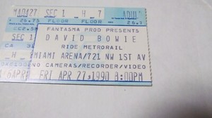 April 27, 1990 David Bowie Ticket Stub 3