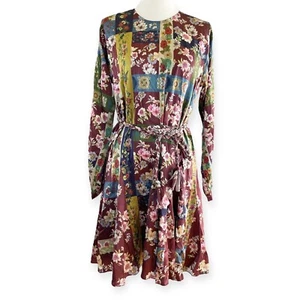 NWT Johnny Was Laurie Pippa Belted Patchwork Mini Dress Women’s S Silk with Slip - Picture 1 of 12