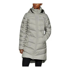 UNDER ARMOUR Outerbound DOWN Silver Parka Puffer Jacket Coat Womens - Picture 1 of 3
