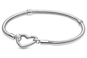 PANDORA Jewelry Women's Bracelet Silver with Heart Clasp 599539C00 - Picture 1 of 5
