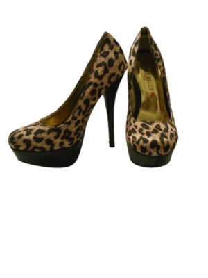 "Tacones de aguja Rck Bella para damas con estampado animal de guepardo de 5,5"" marrón talla 5,5 M" Foto 1 de 4