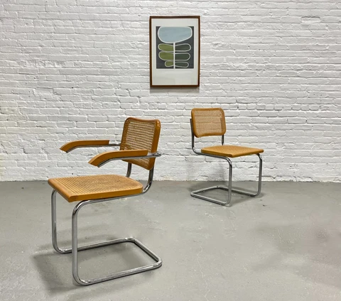 Marcel Breuer CESCA styled Mid Century Modern DINING CHAIRS, a Pair Cover