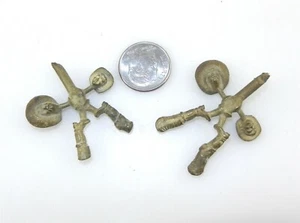 Vtg Brass Molded 4 Cowboy Faces w/Hats, 2Pr Legs 1:87 Scale Crafts,Novelty S11N - Picture 1 of 5