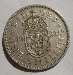 1953 - One Shilling - Elizabeth II - Scottish Crest - Picture 1 of 2