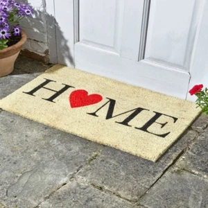 Home Coir Puerta Estera Bota Raspadora Alfombra Raspadora Hola Alfombra Natural Corazón Bota Alfombra - Imagen 1 de 1