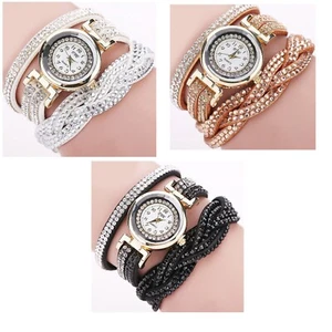 Wrap Around Bling Uhr GOLD SILBER SCHWARZ - Bild 1 von 8