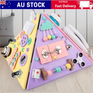 Pyramid Four-sided Busy Board Educational Toys Montessori Children's Wooden Toys - Picture 1 of 12
