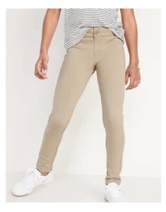 Old Navy Tan Uniform Girls' Adjustable Waist Ponte Knit Jeggings Pants Size 16 - Picture 1 of 8