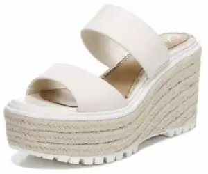 Sam Edelman Luca Modern Ivory Slip On Slide Platform Wedges Espadrilles Sandals - Picture 1 of 5