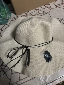 Lanzom Womens Wide Brim Straw Hat Big Floppy Foldable Roll up One Size, Beige - Picture 1 of 3