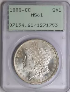 1882-CC PCGS MS61 Morgan Silver Dollar US Coin Carson City Toned OGH Rattler - Picture 1 of 4