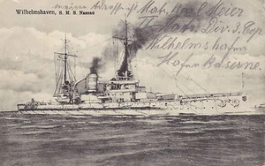 S. M. S. Nassau bajo vapor Wilhelmshaven - usado 1913 - Imagen 1 de 2