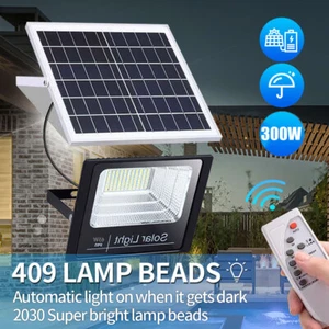 Outdoor Solar Light 300W Waterproof Garden Landscape Flood Lamp Remote Control - Picture 1 of 12