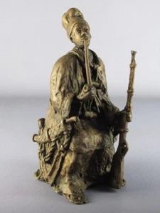 Skulptur Bronze Soldat Mann Mit Büchse Statue Afrikanische Sign. Vintage Xx Sec - Bild 1 von 10