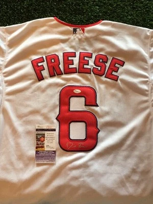 DAVID FREESE LOS ANGELES ANGELS White SIGNED Jersey JSA/COA - Image 1 of 4