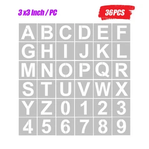 36pcs 3 Inch Letter and Number Stencils Reusable Washable Alphabet Stencils P5D8 - Picture 1 of 10
