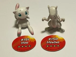 Tomy Pokemon Vintage Figuren mit POGS - MEWTWO #150 & MEW #151 - Bild 1 von 17
