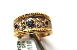 EXTRAVAGANTER SAFIR RING in 750/- 18 crt. GG/WG mit BRILLANTEN - Bild 1 von 5