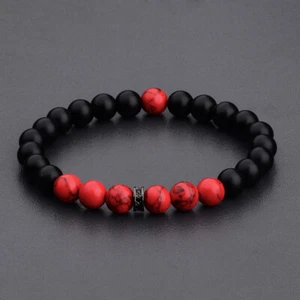 Onyx Red Turquoise Beaded Bracelets Handmade Stretchy 8Mm Stone Bracelet Gift - Picture 1 of 7