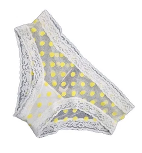 NWT Victoria's Secret The Lacie Panties Women's Sz XS White Yellow Polkadot 2013 - Picture 1 of 4