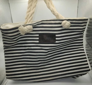 Borsa tote KMY bianca nera a righe - Foto 1 di 4