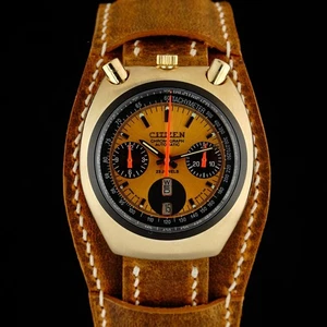 orologio Citizen Bullhead 8110A Cronografo Automatico con cinturino in pelle - Foto 1 di 16