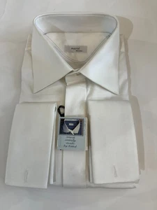 Men's Dress Shirts MAROL BOLOGNA WHITE FRENCH CUFF 16.5 - Picture 1 of 3