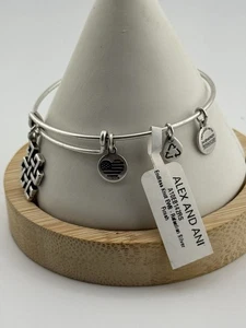 alex and ani Slider, Charmed bracelet Sliver Tone Finish Size 7 1/2 “ B-103 - Picture 1 of 6