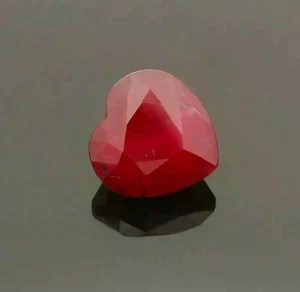 Certificado 2.95 quilates Rubí Natural Forma de Corazón Color Rojo Profundo Gema Calentada África - Imagen 1 de 6