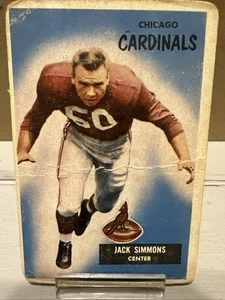 Tarjeta de fútbol americano Bowman 1955 #27 Jack Simmons - Imagen 1 de 6
