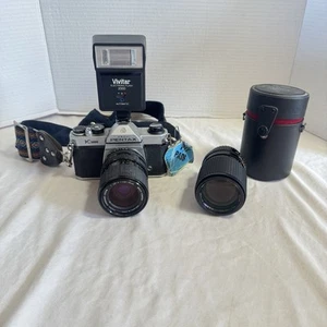 Pentax K1000 camera 35mm w/ Multiple Lens, Flash & Strap Tested/Working - Picture 1 of 10
