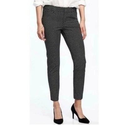 Pantalones al tobillo ajustados Pixie tiro medio OLD NAVY 6 estampado geométrico negro blanco Foto 1 de 4