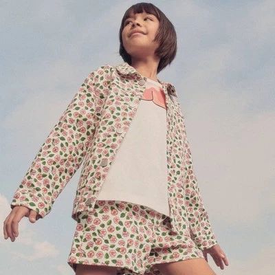 Chaqueta de mezclilla floral con botones KENZO KIDS en marfil talla 10A/138 original $319 Foto 1 de 4