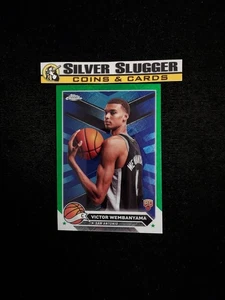 2023-24 Victor Wembanyama Topps Chrome Green Logo Refractor #1 RC Rookie Spurs - Picture 1 of 3