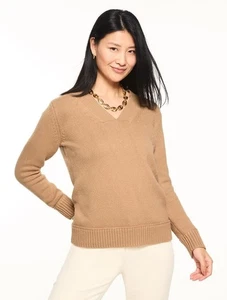 V-neck Sweater Talbots, NWT $99.5, TOASTED COCONUT, Delivery size to your need - Picture 1 of 9