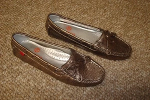 Marc Joseph Cypress Hill genarbte goldfarbene Halbschuhe. Größe 5. damen flats - Bild 1 von 6