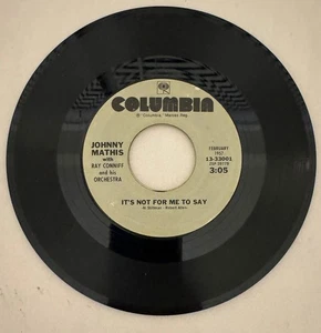 JOHNNY MATHIS WITH RAY CONNIFF AND HIS ORCHESTRA – CHANCES ARE - 7" VINYL LP VG+ - Picture 1 of 2